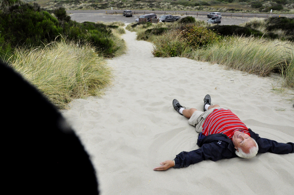 Lee Duquette decides to make a Sand Angel.